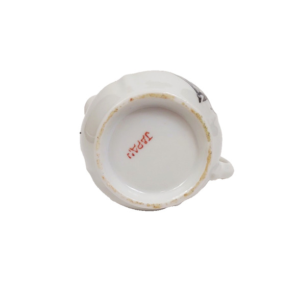 Mini Vintage Moss Rose Fine Porcelain Creamer Japan Red Letter - 3 3/8" Tall - Picture 6 of 9